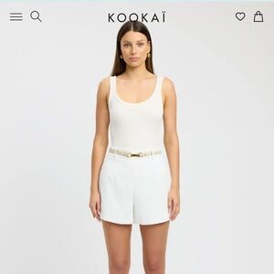 Kookai White High-Waist Tailored Women's Shorts